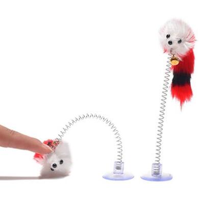 Cartoon Pet Cat Toy Stick Feather Rod Mouse Toy with Mini Be