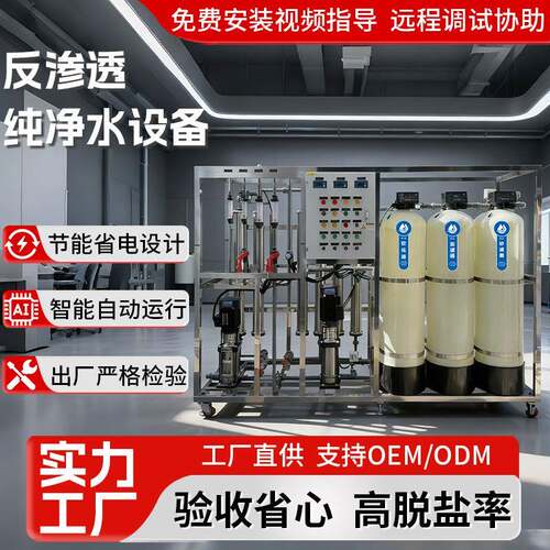 双级RO纯水设备工业去离子系统净水机大型反渗透水处理设备现货