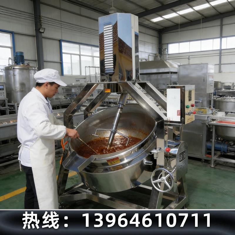 商用全自动火锅底料炒料机豆瓣辣椒酱肉酱翻炒锅熬酱机炒面粉机器