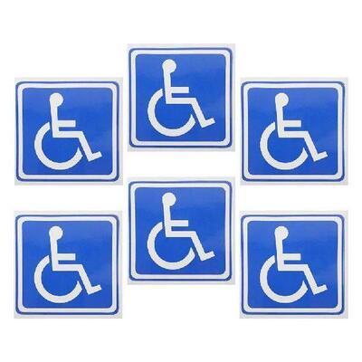 6 Sheets Disabled Signage Wheelchair Symbol Labels Decals