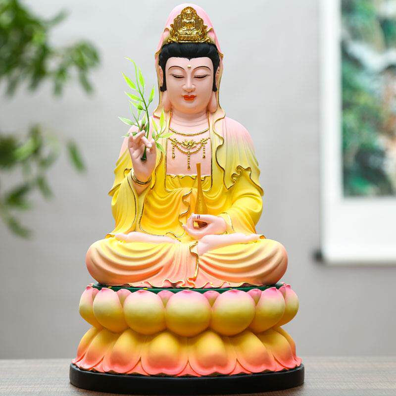 正品采购产品树脂玻璃纤维佛像，粉彩音佛像，观音，家观用观音佛