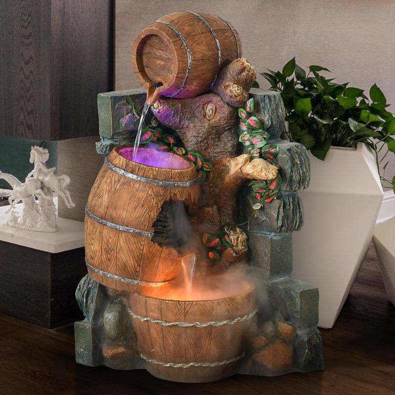 喷泉流水摆件客厅办公室加湿器景观店铺茶楼酒吧落地水景家居饰品