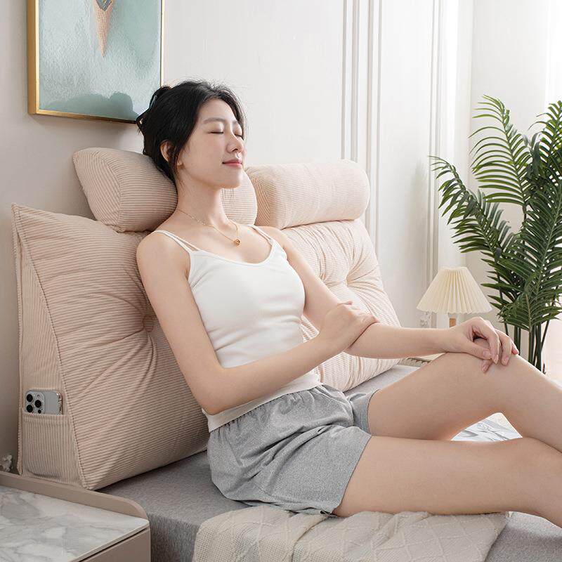 拆带头枕三角床榻头靠床上靠枕大靠背卧室G19榻米软包可洗垫护腰