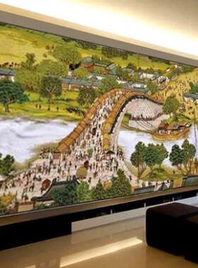 清明上河图十字绣成品2米3米全景大幅客厅装饰画 画人工纯手工绣