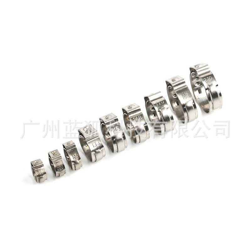 170pcs盒装不锈钢单耳无极喉箍组合+蓝色手柄球笼卡箍钳 厂家