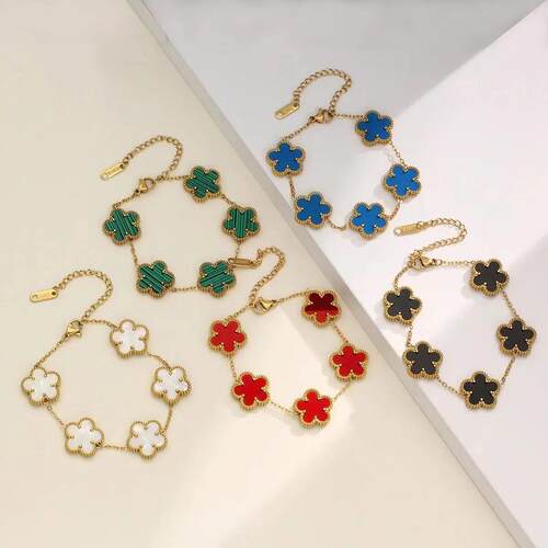 Fashion Four-leaf Clover Jewelry Design Bracelet Stainless S