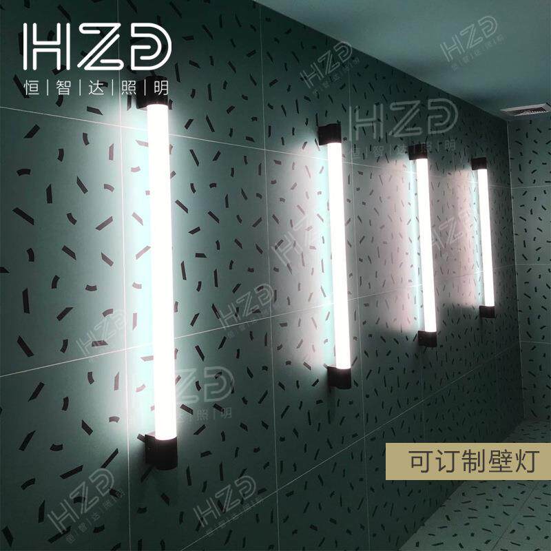360度发光园管吊灯餐厅吧台T8灯管吊灯简约园筒竖吊灯园管壁灯