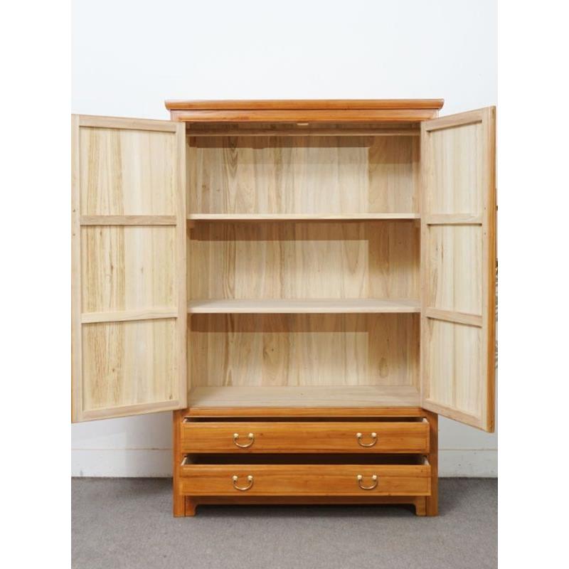 中式全柜实木衣柜新中式现家VEI室用卧双门大衣柜收纳储物柜代可