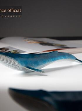 青铜官方蓝鲸鲸铜饰品青铜工艺品客厅电视柜书桌家居装饰