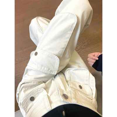 梨形身材工装裤女夏季新款胖妹妹mm高腰宽松显瘦直筒阔腿休闲裤子