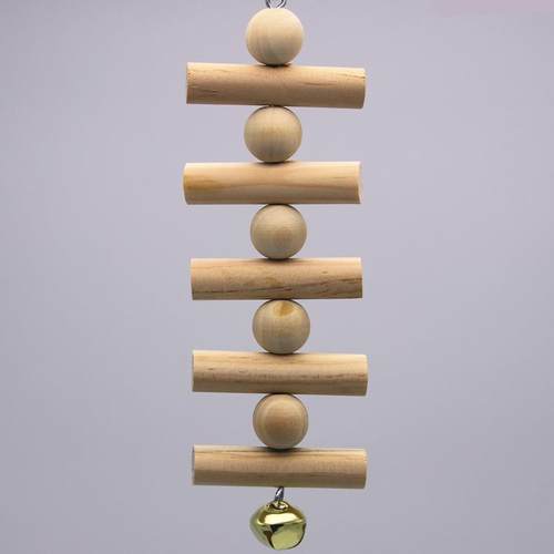 鹦鹉玩具鸟玩具 彩色木柱挂串咬串啃咬玩具 爬梯 棉绳玩具