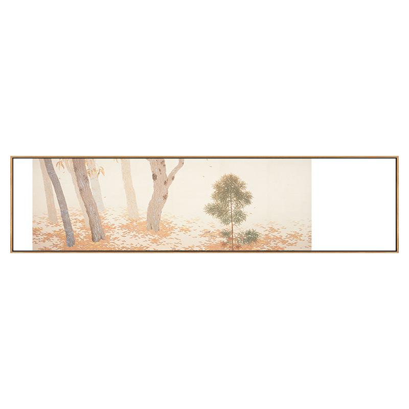 落叶知秋日式森林挂画卧室床头横条壁画客厅秋天风景图装饰画