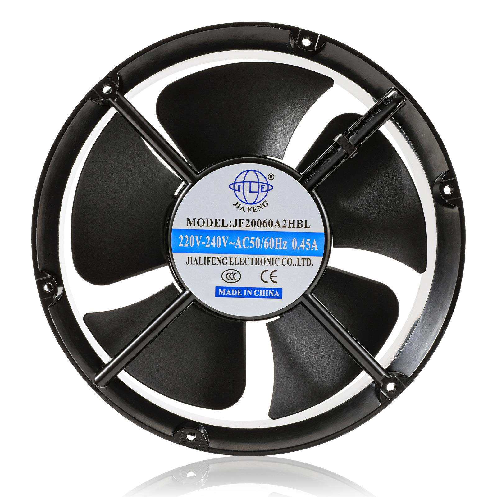 嘉力丰20060圆形铝框耐高温散热风扇AC220V电桩机箱电柜轴流风机