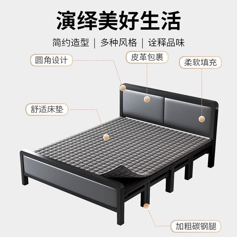 折叠家床单人加固铁床出租现代房用成人简约午休简床易ANO双人硬