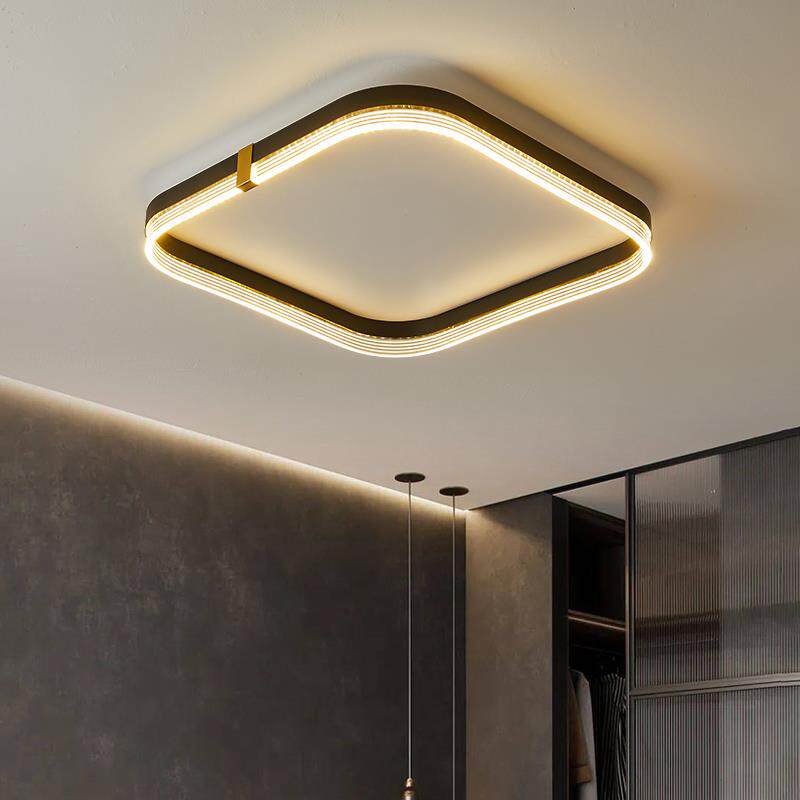 led吸顶卧室灯主餐厅灯现代简约北欧圆形房间黑2024新款智能遥控