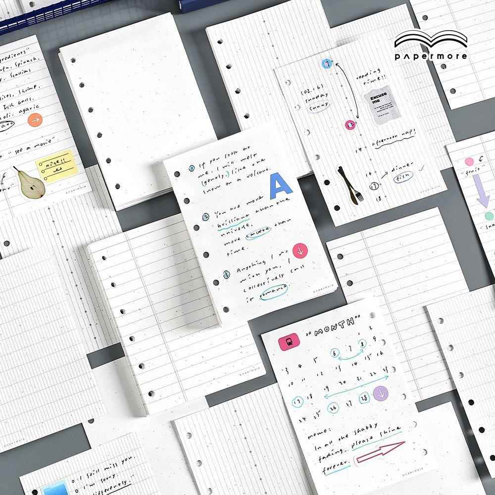 霁旅PaperMoreA7活页替芯特种纸手帐内页简约空白横线学生笔记本