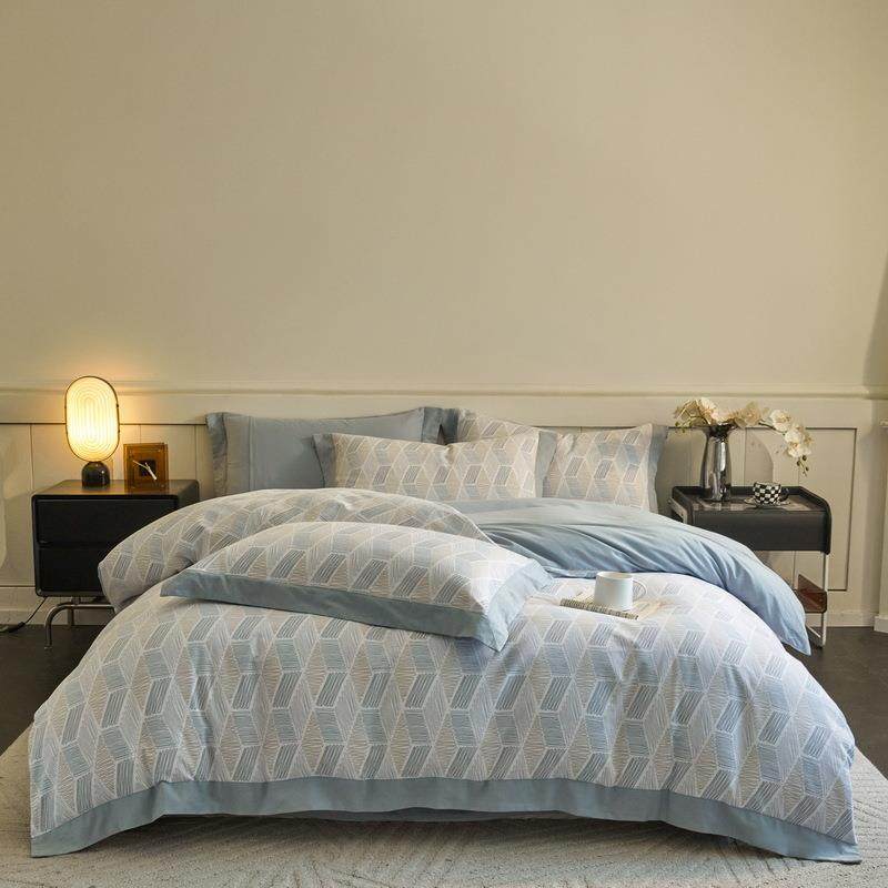 冬冬季加厚保YTD暖磨毛纯四棉件套100支高档复古全被套床上用品棉