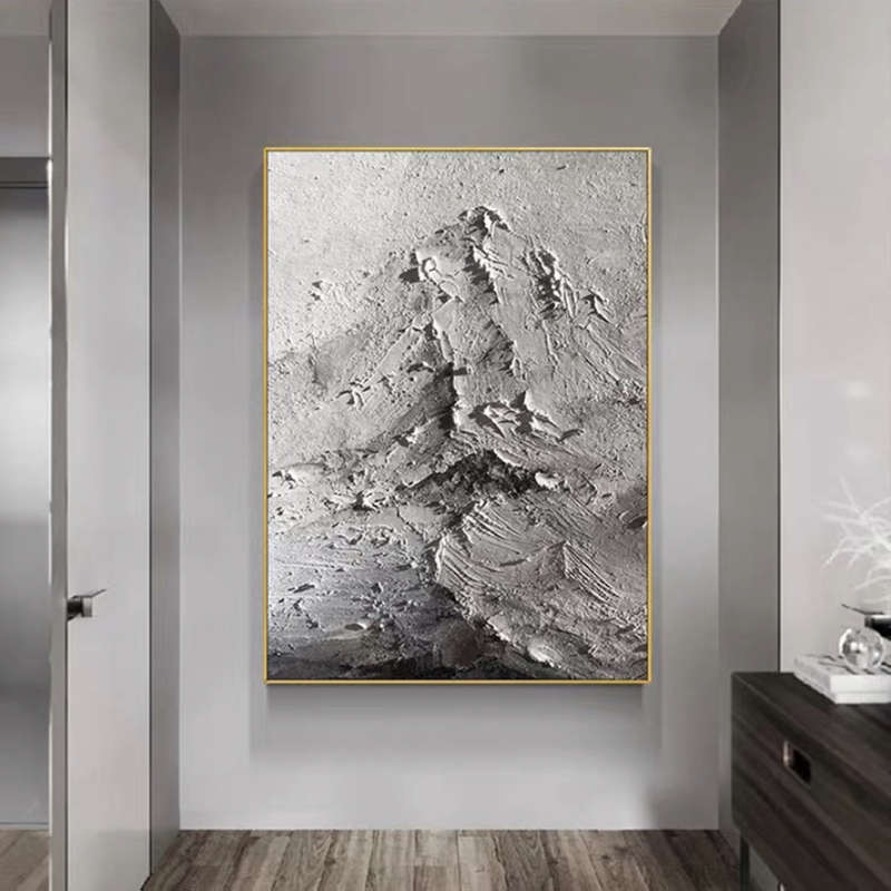奢卧室玄关寂挂画风客厅壁画轻艺术落地平面走廊抽象装饰画黑白侘图片