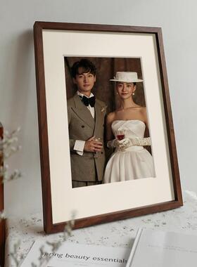 北美黑胡桃木榫卯相框挂墙F款外窄边画框十字绣装裱框架实木