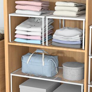 分层隔板收纳架子衣柜架分隔隔断分割铁艺柜子置物架衣橱柜内层架