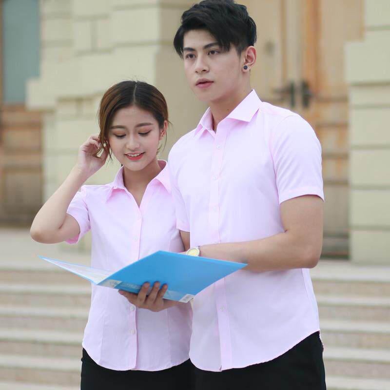 高档帕朗度绣中国信春夏工作服衬衫制男女士长短袖工电装衬衣刺标