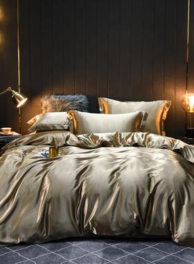 CB新#款双丝绸床上用品家用四件套双人加大1.5m1.8LK042米面床m用