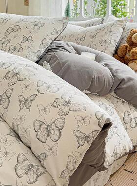 Student bed bedsheet set bed fitted sheet duvet cover double