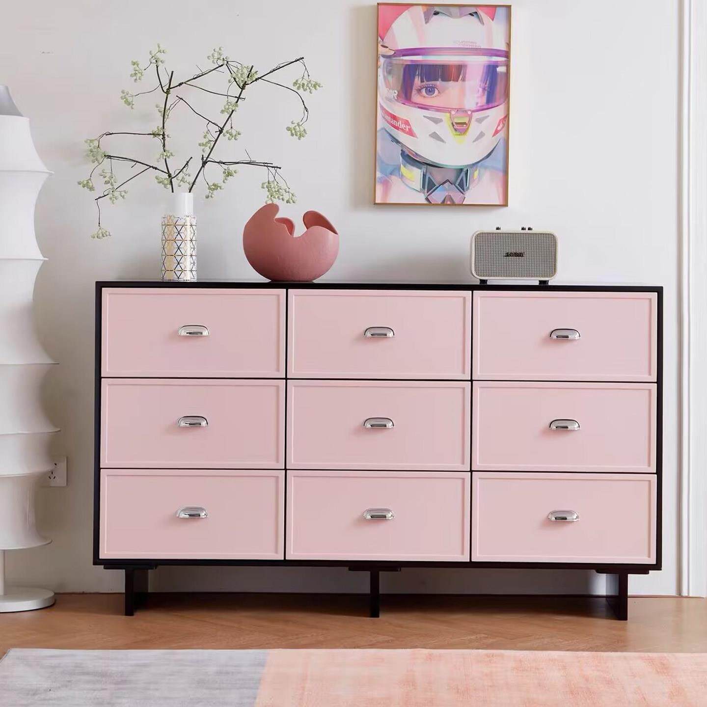 法式斗柜入户正对门玄关柜高级感卧室床尾柜客厅实木抽屉收纳柜