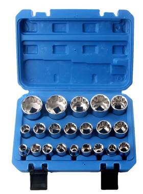 厂家汽修套筒套装19件套21pcs 1/2大飞六角梅花套筒扳手组合工具