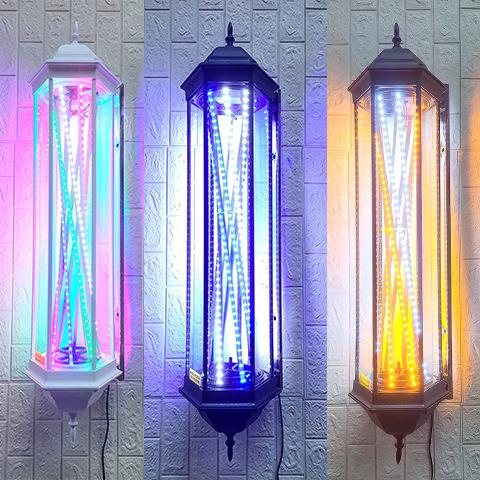 挂廊美发转灯理店LED旋转加亮发户外复古发简宫灯墙防IPD水灯箱