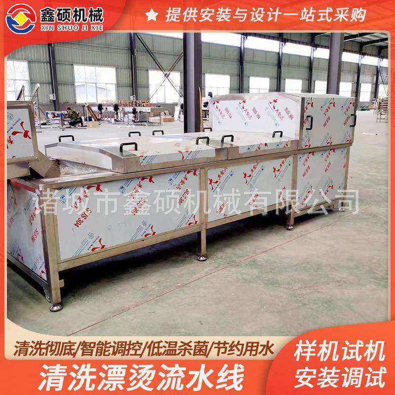 不锈钢蒸煮漂烫流水线 全自动娃娃菜漂烫设备 鲜玉米蒸煮漂烫机