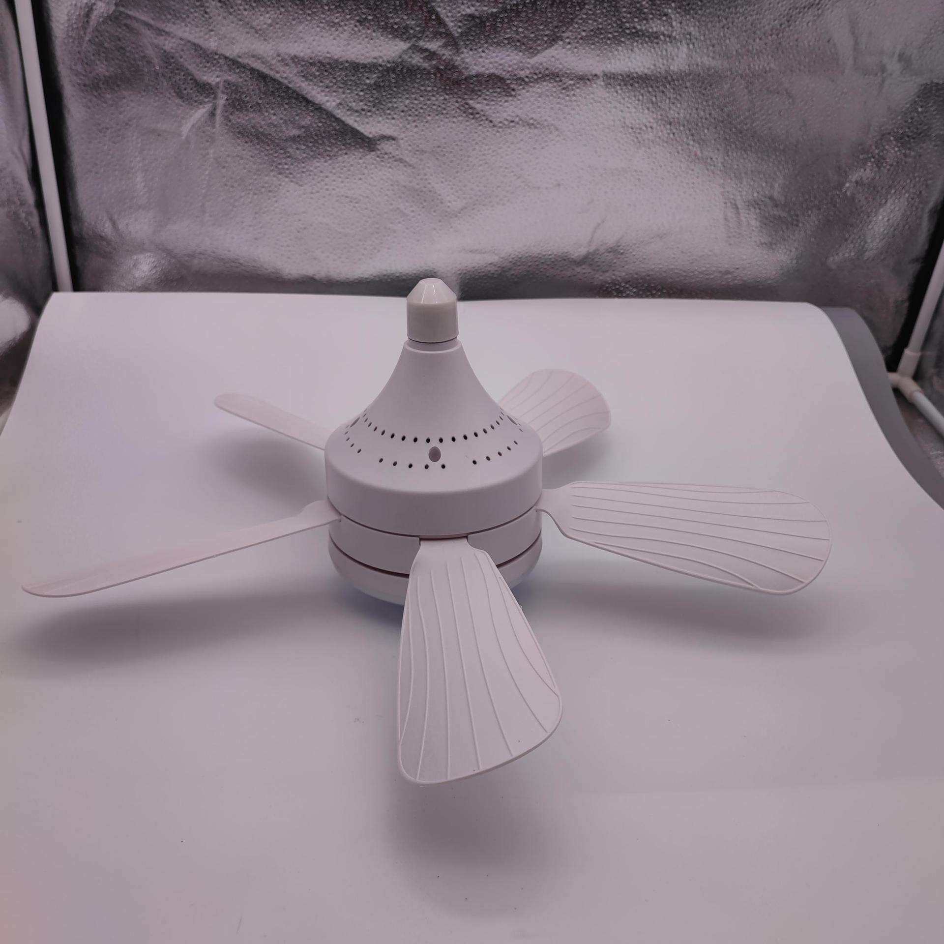 跨境新款五叶风扇灯三色调光三档调速小型吊扇灯餐台车库灯泡风扇
