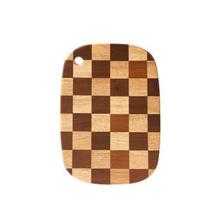 棋盘格实木菜板橡胶木砧板长方形案板拼接双面加厚家用实木切菜板