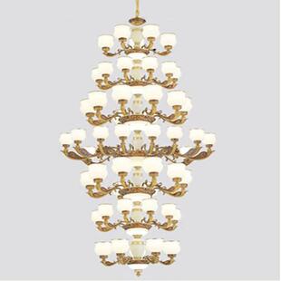 灯新中式 楼梯具 复楼别墅中空灯客厅大吊楼中楼挑高大气914式