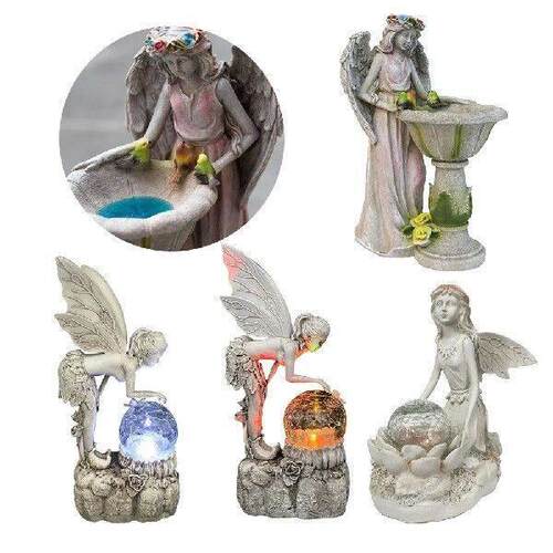 Luminous Crafts Ornaments Resin Fairy Garden Solar Angel