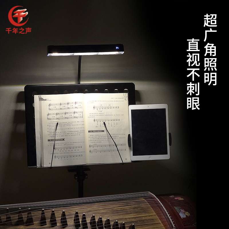 超亮款可充电谱架灯古筝小提琴站坐两用大谱架户外演出
