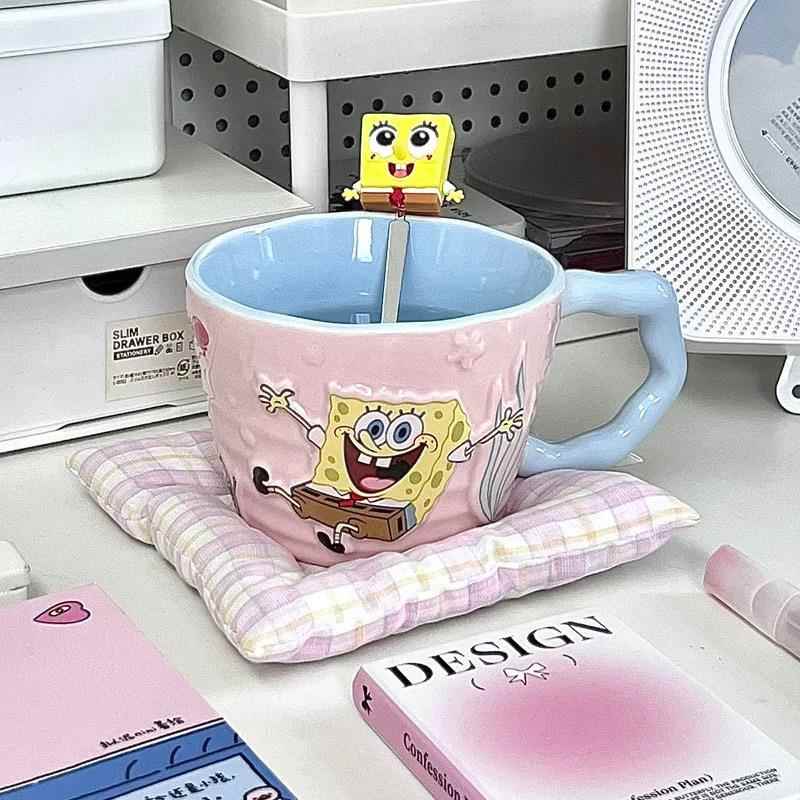 马克杯海绵宝宝陶瓷水杯情侣杯女生可爱杯子家用早餐牛奶杯送礼品