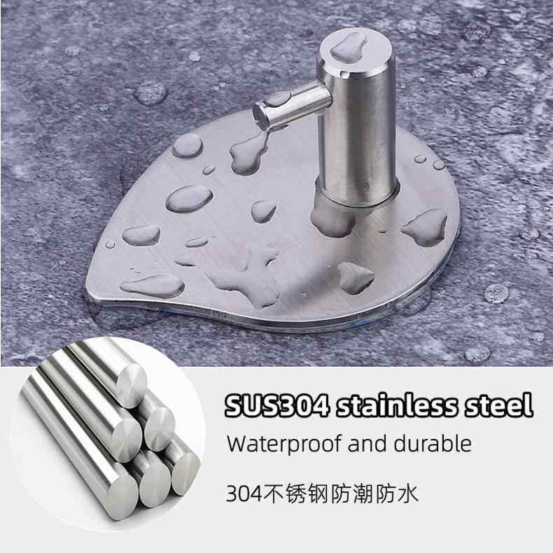 创意浴室壁挂衣帽钩免打孔金属挂衣钩 不锈钢粘钩衣服挂钩 门后挂