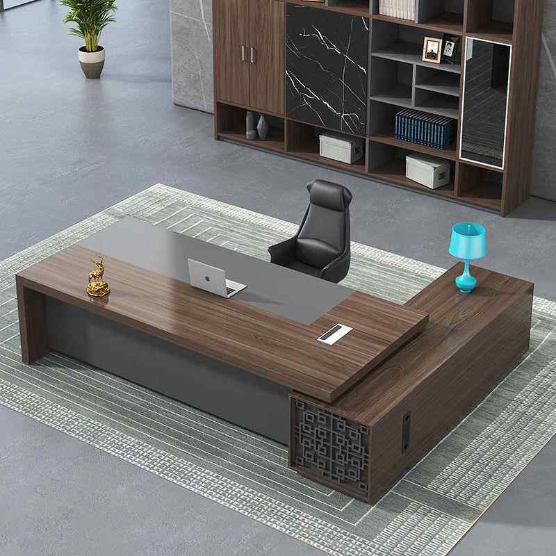 办公桌老板桌简约现代大班台总裁桌经理桌主管桌单人办公桌椅组合