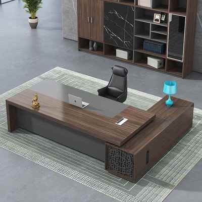 办公桌老板桌简约现代大班台总裁桌经理桌主管桌单人办公桌椅组合