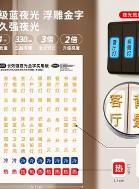 空开家用新款发光电源闸盒按钮开关贴电表箱荧光贴纸标签装饰遮丑