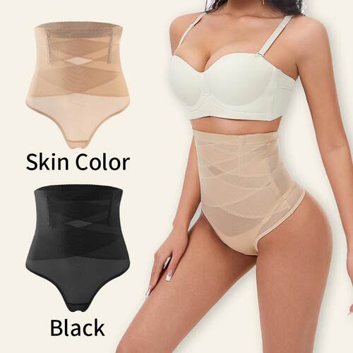 Cross high waisted plus size thong underwear for women,