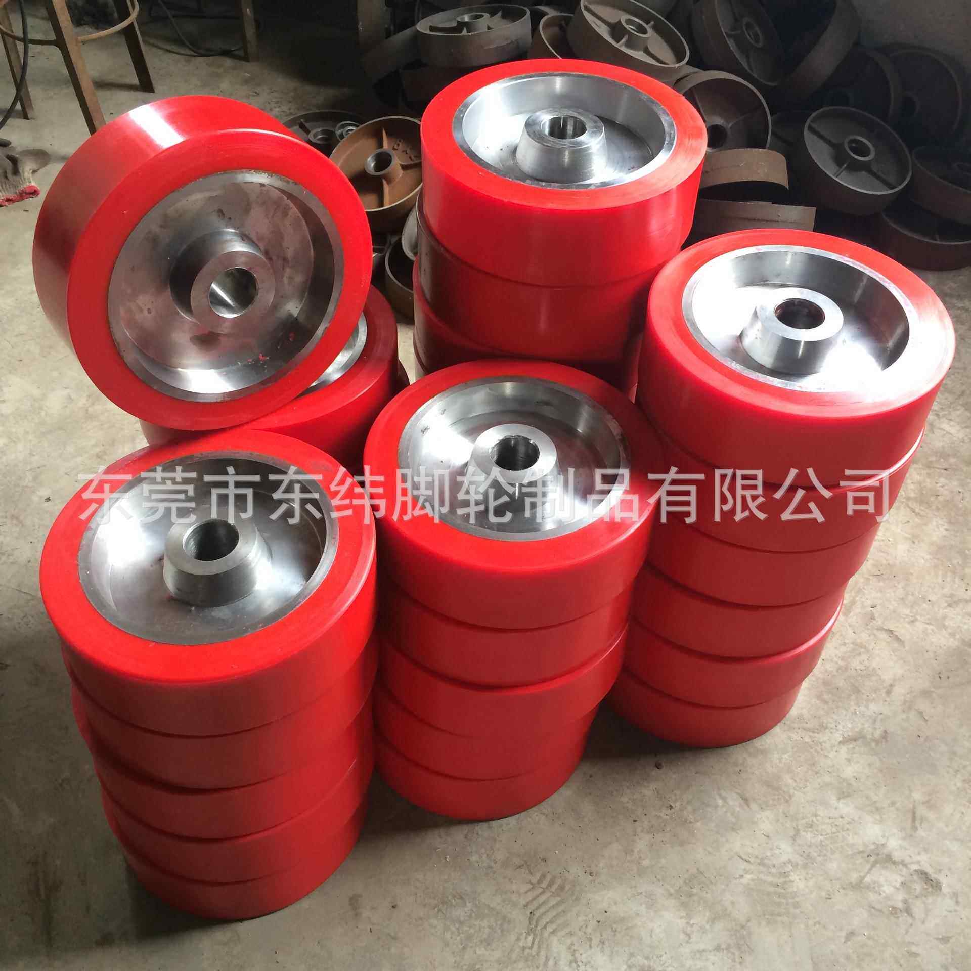 45号钢芯包聚氨酯PU摩擦传动驱动轮橡4568胶滚轮邵氏硬度铁92轮A