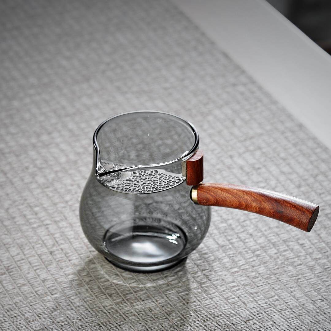 月牙公道杯耐高温磁吸过滤手工耐热创意玻璃绿茶器分茶泡茶公杯