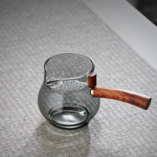 月牙公道杯耐高温磁吸过滤手工耐热创意玻璃绿茶器分茶泡茶公杯