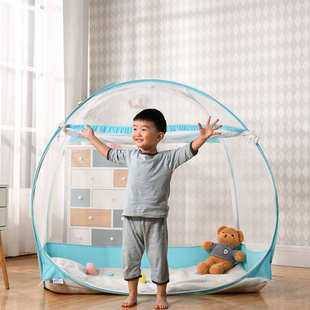 定制儿童床蚊帐布松纳桑维米隆蒙古包公主风粉色子母床婴儿床