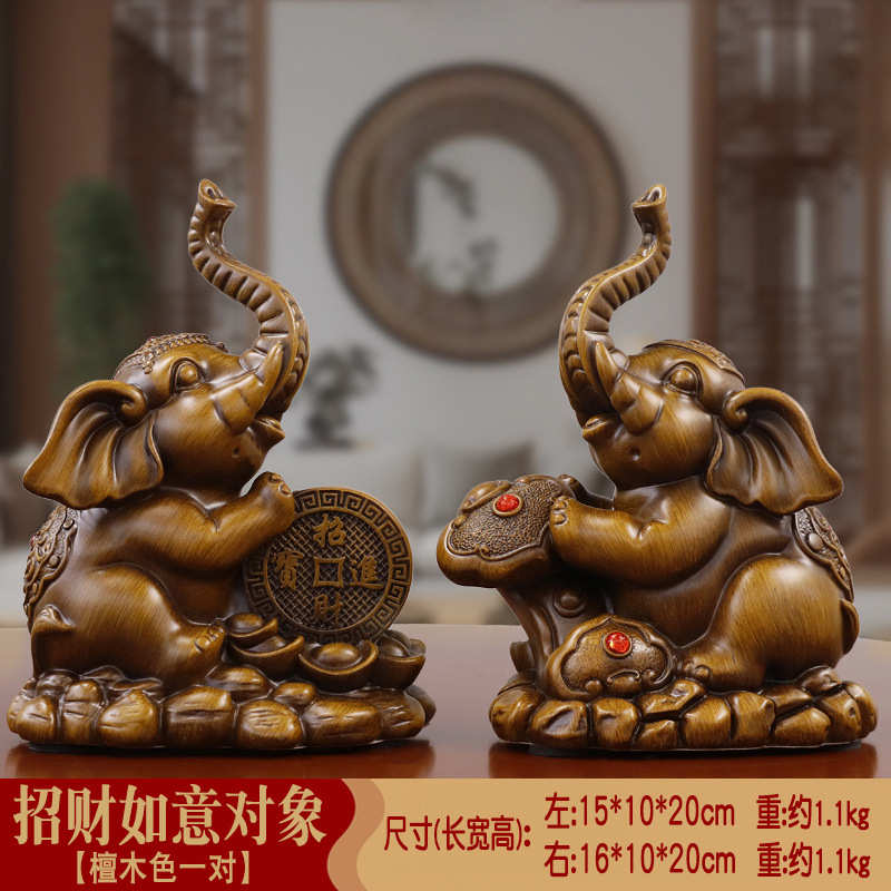 小象客厅新款工艺品装饰品家居旅游招财酒柜西双版纳摆件一对大象