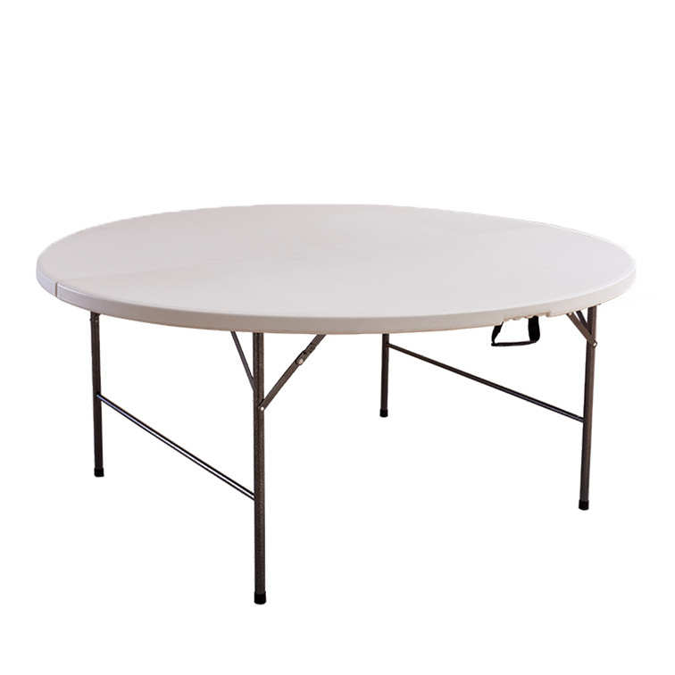 1.8m折叠圆桌加厚塑料桌面可折叠大圆桌耐油污户外餐馆摆摊大排档