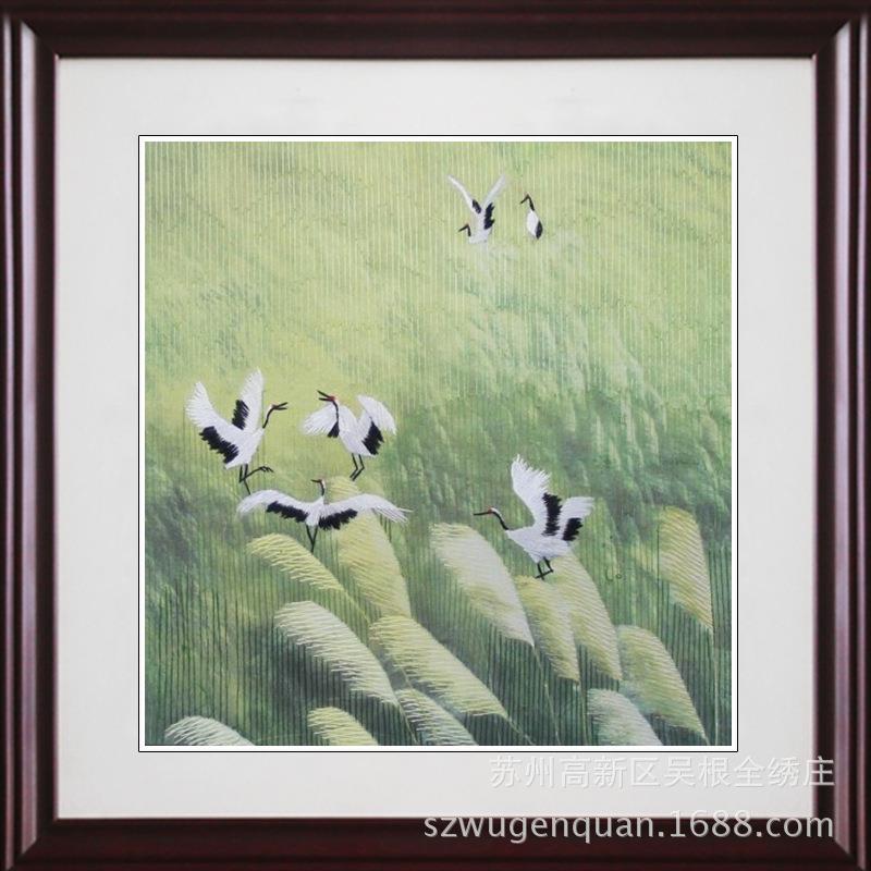 苏绣成品挂画客房厅书走艺廊装饰动画苏州工78029品手工刺绣物图