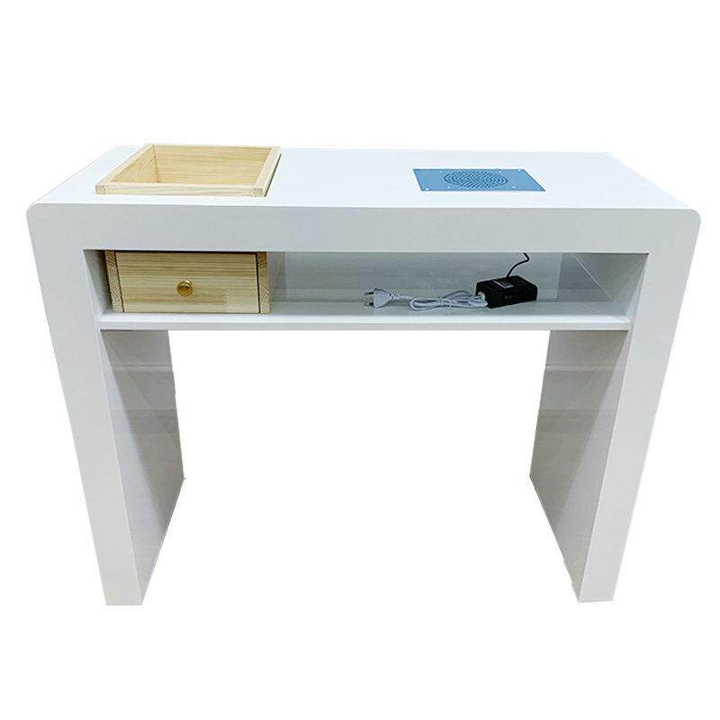 烤漆美甲桌子单人双人三人修甲工作台实木凹槽配吸尘器网红操作台